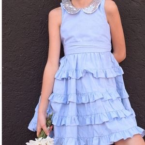 Sophie Catalou Atelier Rowen Blue Ruffle Dress